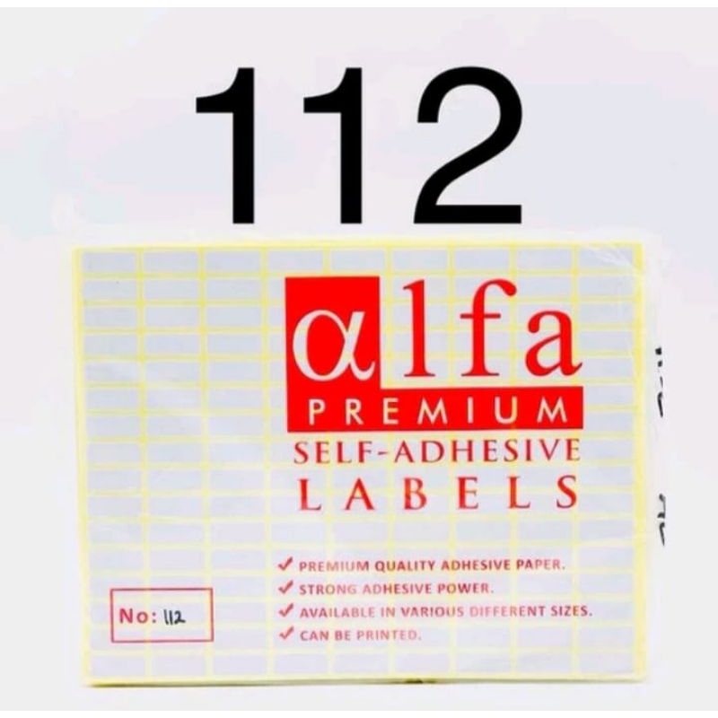 

STICKER LABEL ALFA 112 / STICKER LABEL NAMA UNDANGAN HARGA ALFA NO 112 /8mm x 20mm