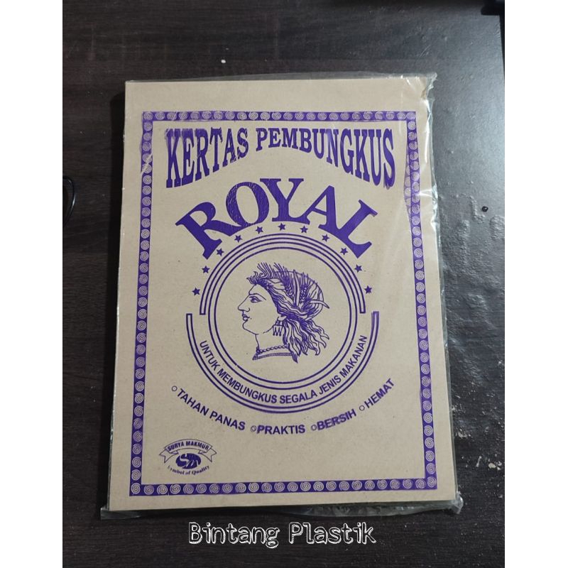 

100 Lembar Kertas Nasi Coklat Merk ROYAL UNGU/Kertas Bungkusan Nasi
