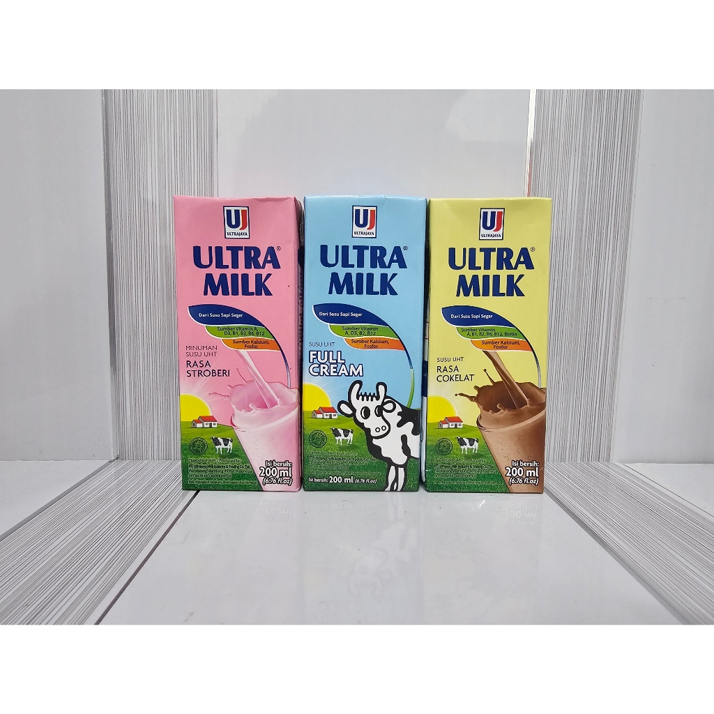 

Ultra Milk Susu UHT 200ml Cokelat / Full Cream / Stroberi