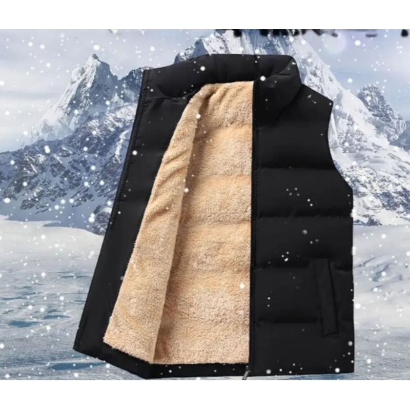 Jaket winter bulu rompi pria / jaket rompi bulu keren / jaket rompi terbaru bulu original