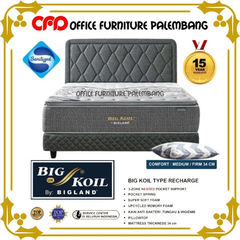 springbed bigland big koil RECHARGE matras kasur spring bed full set
