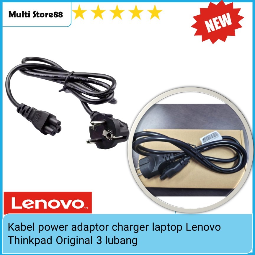 Kabel power adaptor charger laptop Lenovo Thinkpad Original 3 lubang