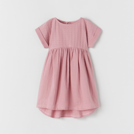 [ZRSP0012] Zara Kids POINTELLE COMBINED DRESS PINK