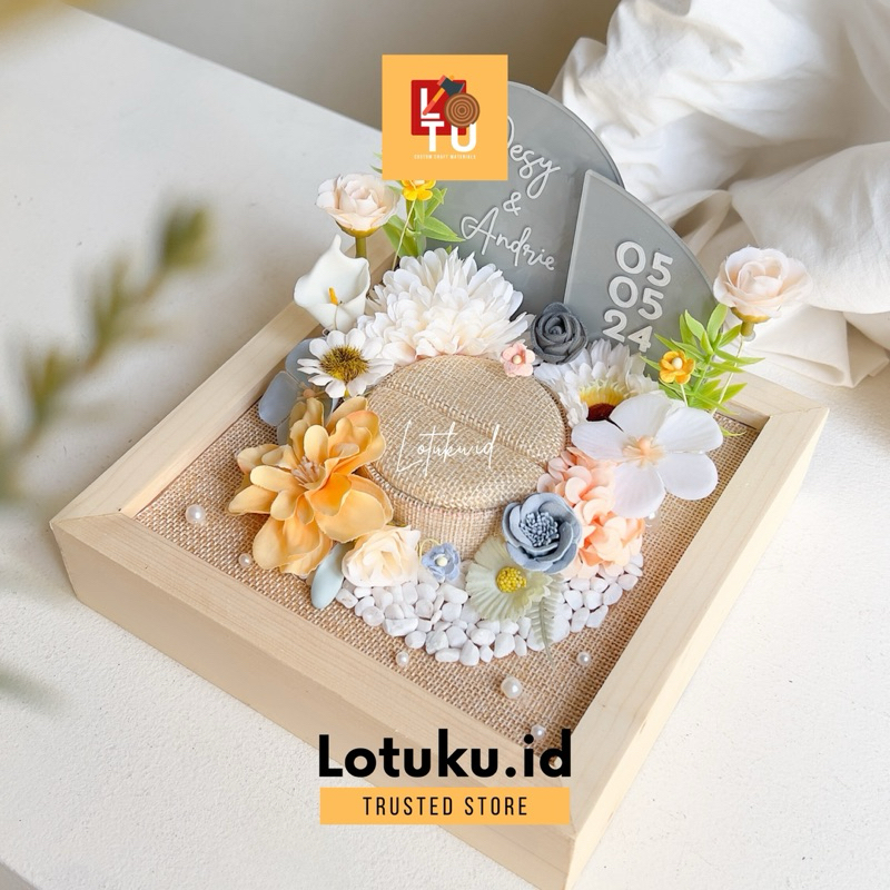 ring box rustic | kotak box cincin pernikahan tunangan M 07
