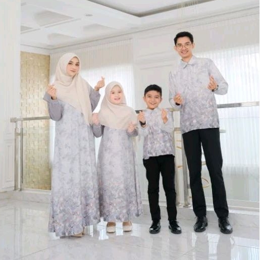 (SARIMBIT SALE) Atheera - Dealova Family Set | Sarimbit Lebaran Keluarga Gamis Baju Koko Dewasa Anak