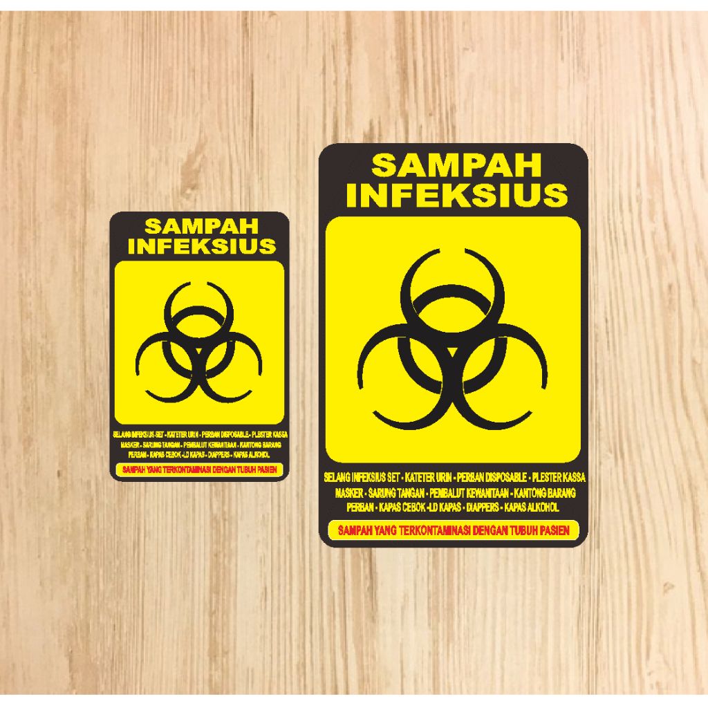 Stiker Sampah Infeksius | Stiker Tempat Sampah Infeksius