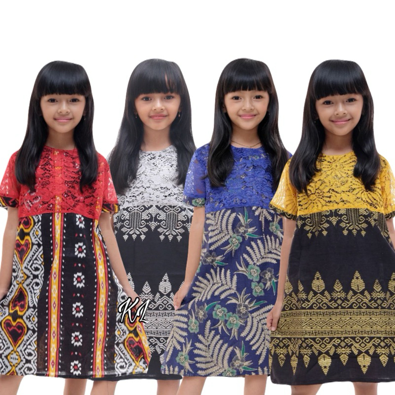 Dress Anak Kombinasi Baju anak Perempuan Dress Anak Brokat Terbaru
