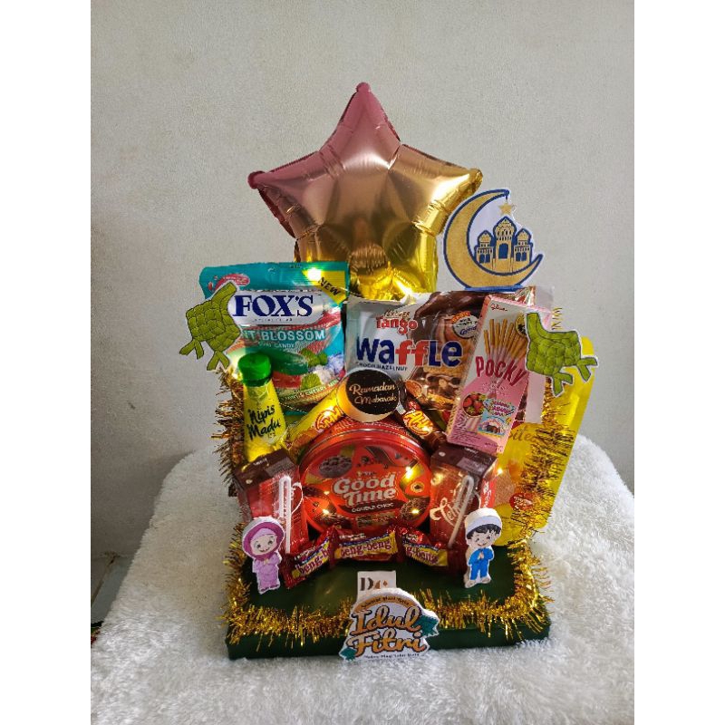 

Parcel Lebaran/Hampers Lebaran/Bingkisan Lebaran/parcel Snack tower/hampers lucu /Bingkisan Unik/Hadiah Lebaran/Parsel/Hampers lebaran