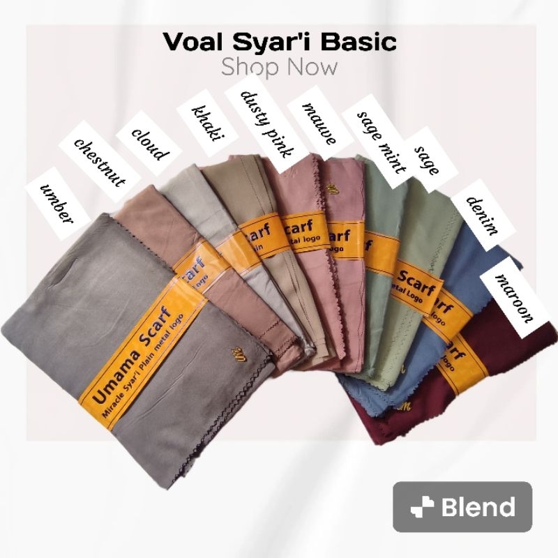 Jilbab Syar'i Voal, Miracle, Plain Basic Laser Cut 130*130 Umama Scraves