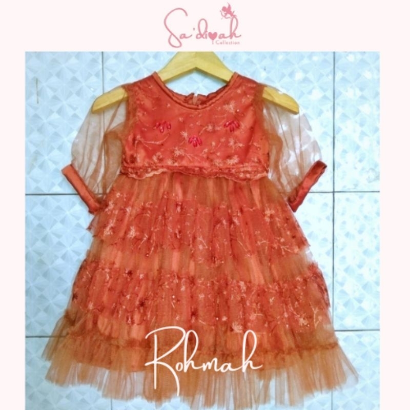Rohmah Dress - Dress Anak Mewah Terracota - Sadiyah Collection