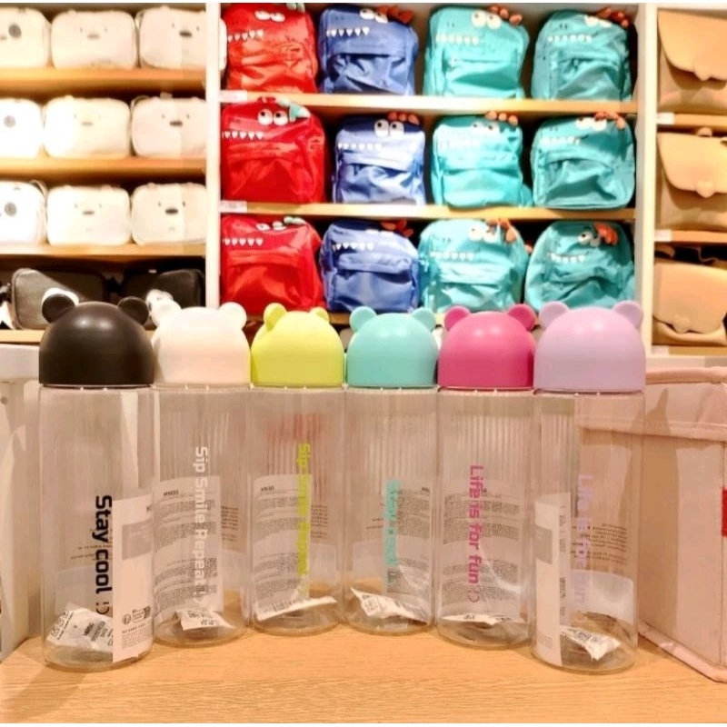 Official BALI MINISO Botol Minum Solid Color Plastic Water Bottle Travel Bottle Botol Air Botol Air 