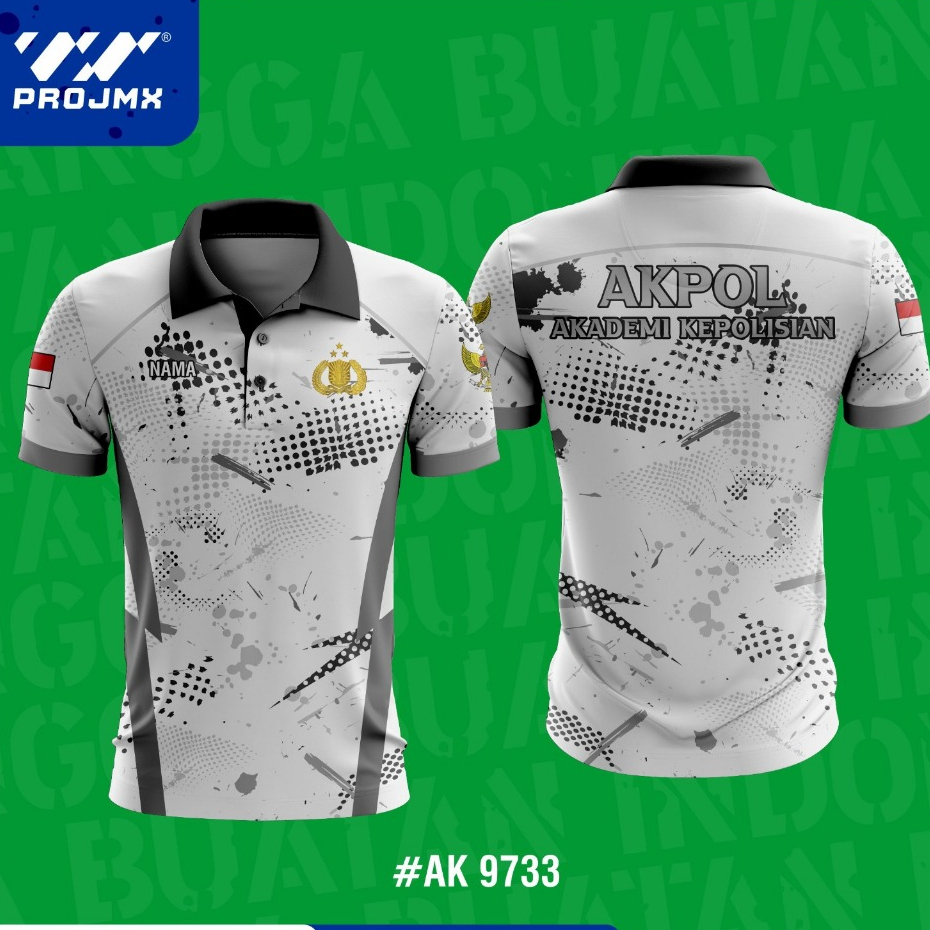 PROJMX - KAOS JERSEY AKADEMI POLISI PUTIH ( BISA CUSTOM )