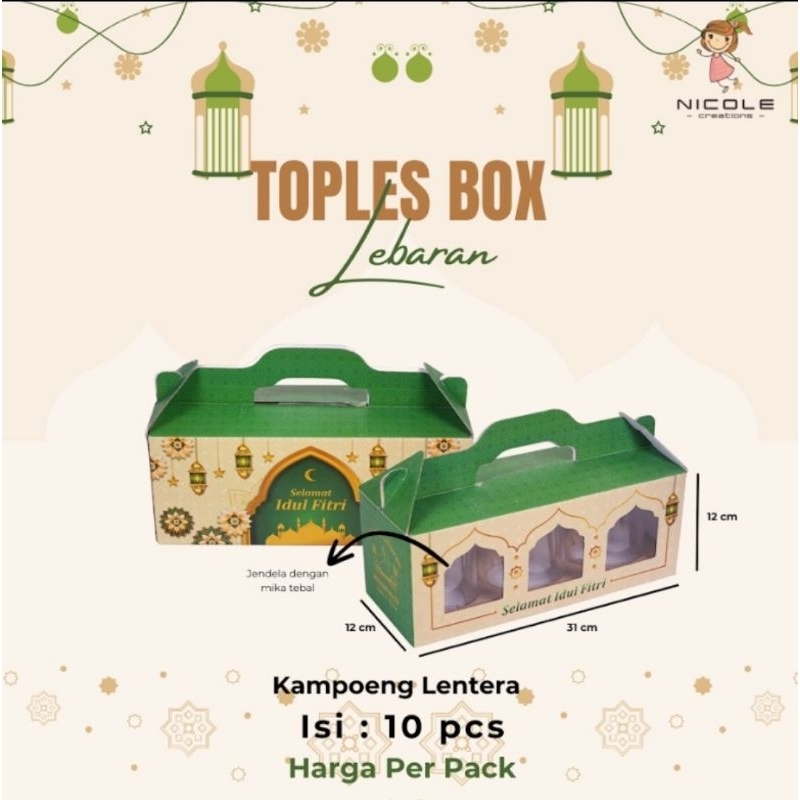 

[10pcs] Box Hampers Idul Fitri / Toples Box Roll Tart / Box Handle /Box Cookie