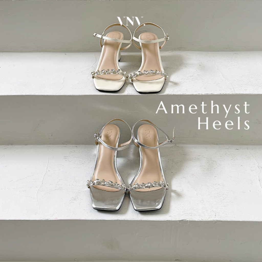 Venivoir Amethyst Block Heels / Wedding Shoes / Wedding Heels 7cm