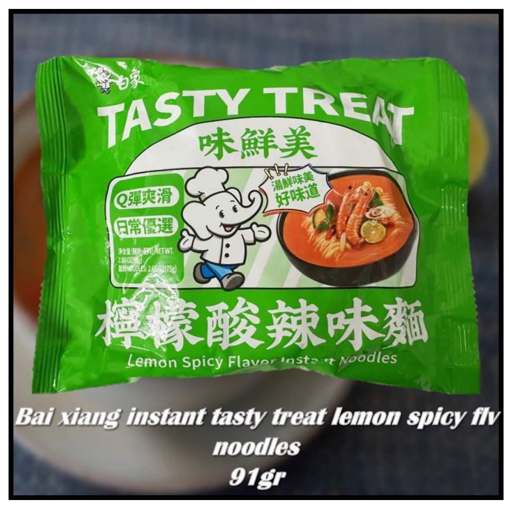 

Bai xiang instant tasty treat lemon spicy flv noodles 91gr