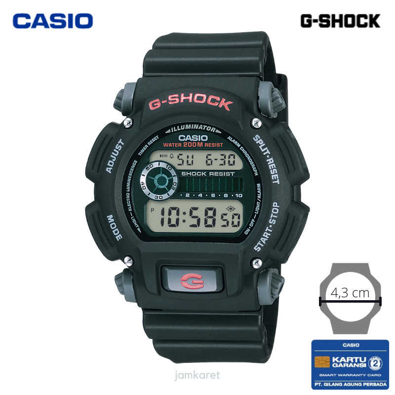 JAM TANGAN PRIA CASIO G-SHOCK DW-9052-1 ORIGINAL - GSHOCK DW9052 HITAM