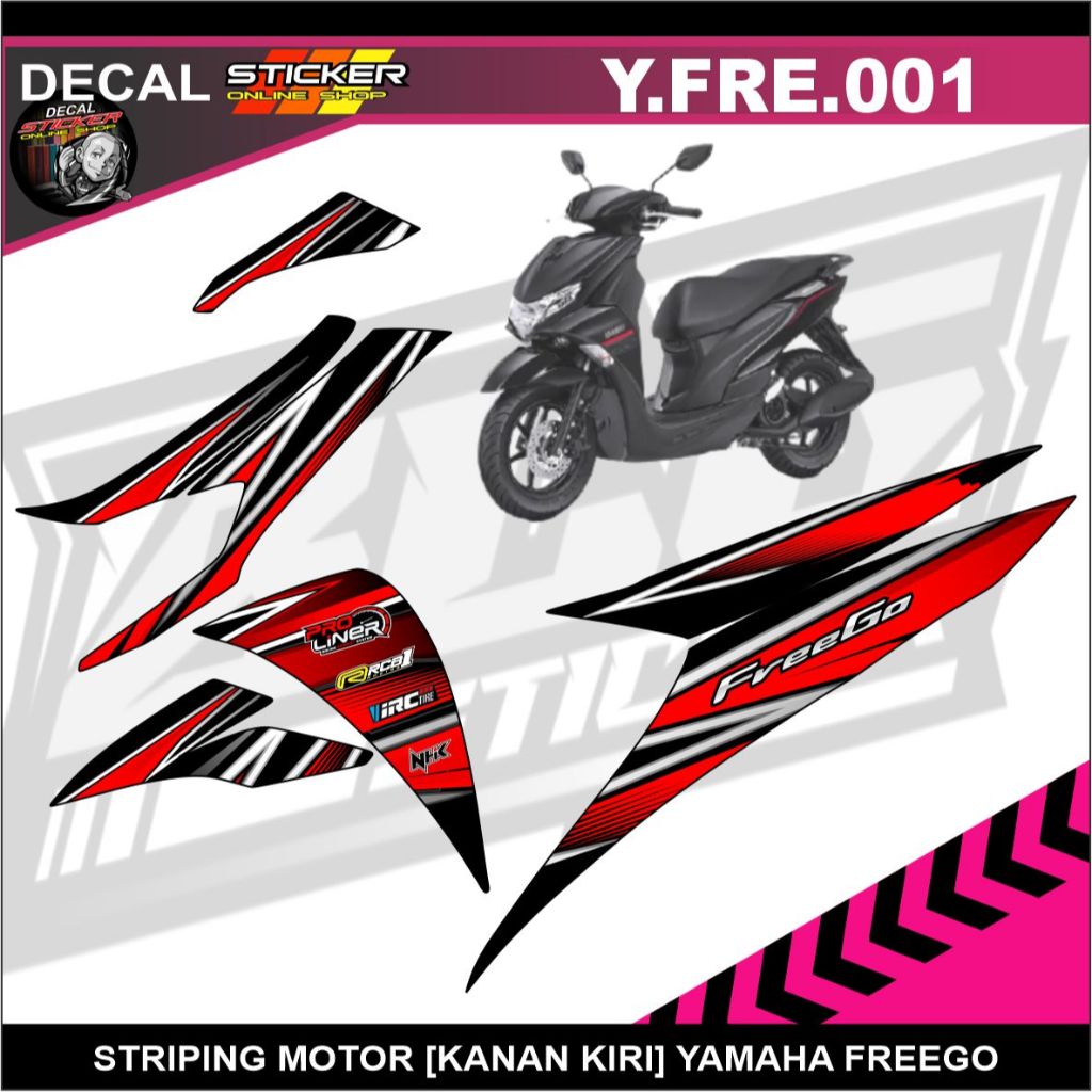 STIKER MOTOR YAMAHA FREEGO DECAL STRIPING VARIASI RACING KEREN REQUEST NAMA