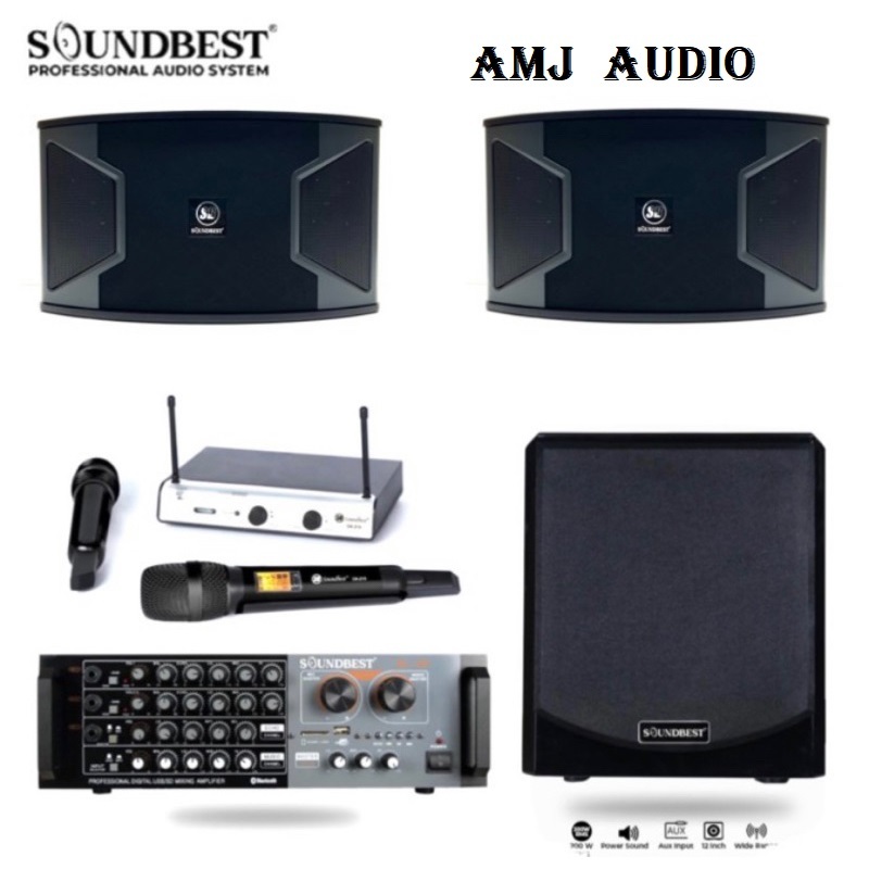 Paket Karaoke Soundbest PRO 110 Original 10 inch + Subwoofer aktif 12 inch original