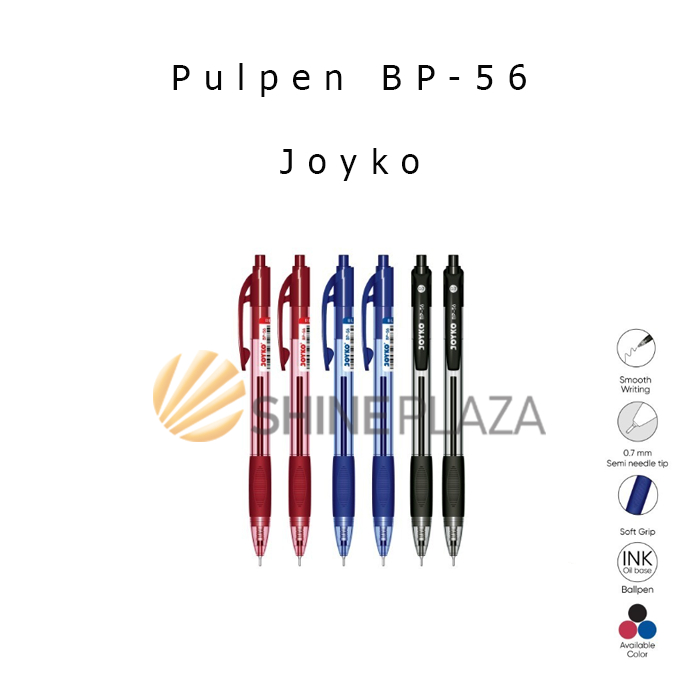 

Pulpen Pena Joyko 0.7mm BP-56 - Bolpen Ball Pen Hitam Biru Merah 0,7 mm