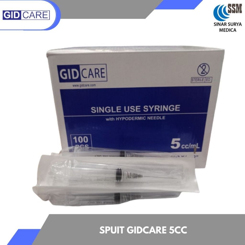 Spuit 5cc Gidcare / Jarum Suntik 5ml Syringe With Needle Gidcare " BOX "