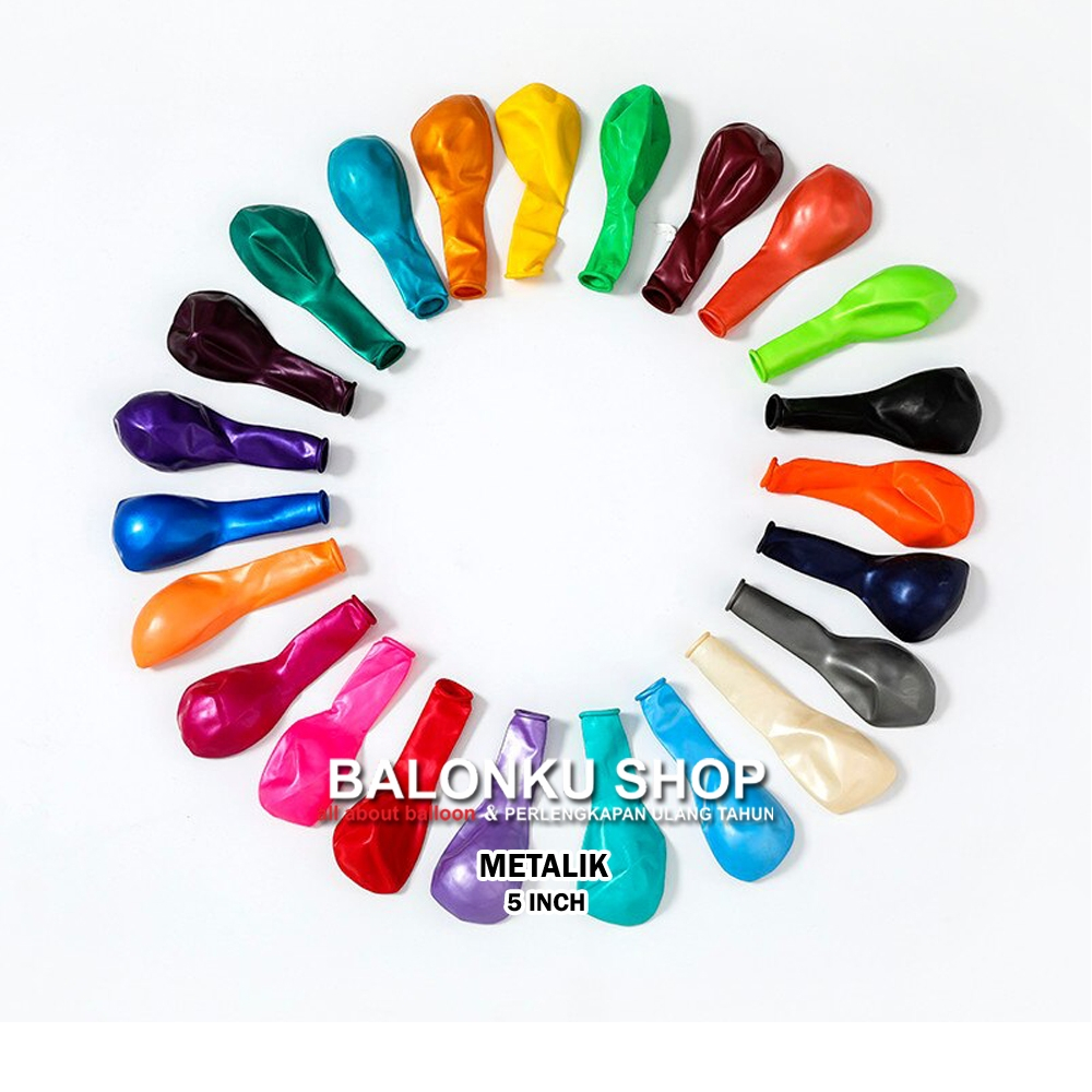 Balon Latex Metalik 5 inch / Balon Metalik / Balon Latex Metalik