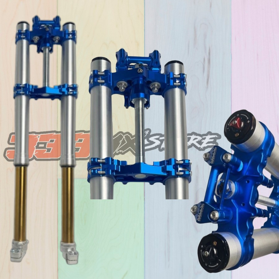 MGV Upside Down Real Jump USD KLX 150 Silver Gold Blue Usd Upside Ori