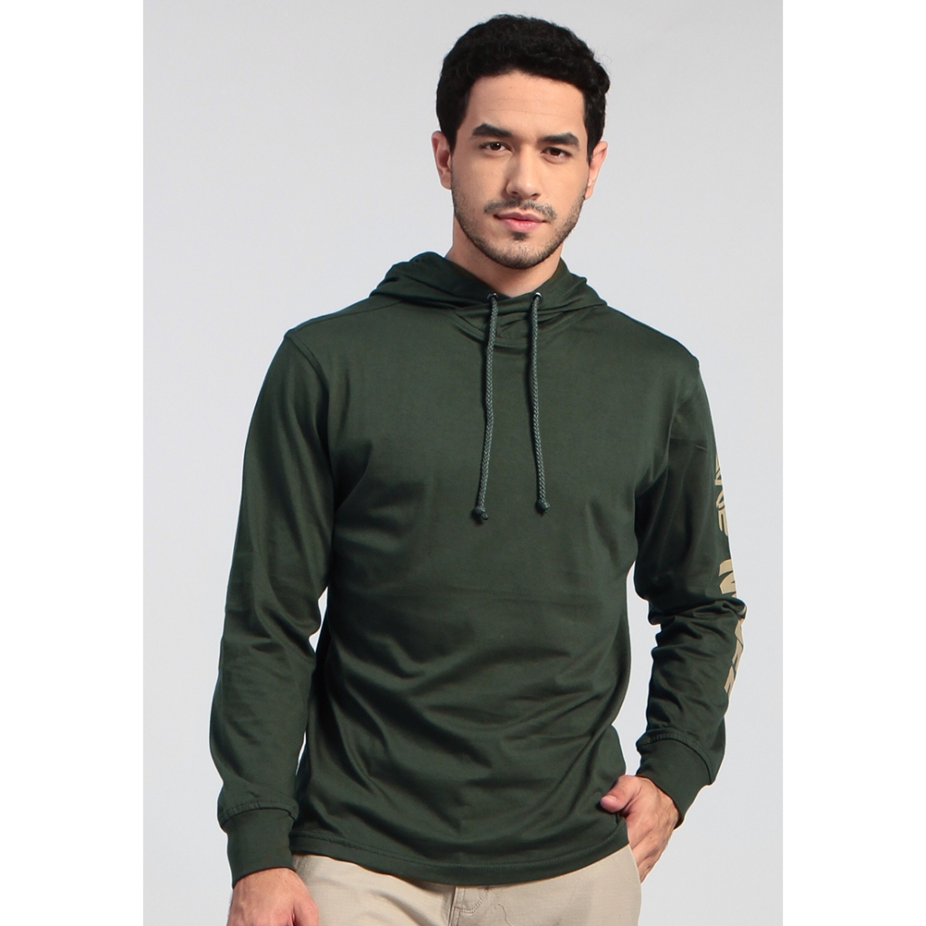 Kaos MGEE Original Pria Lengan Panjang Hodie Squad C004 Olive