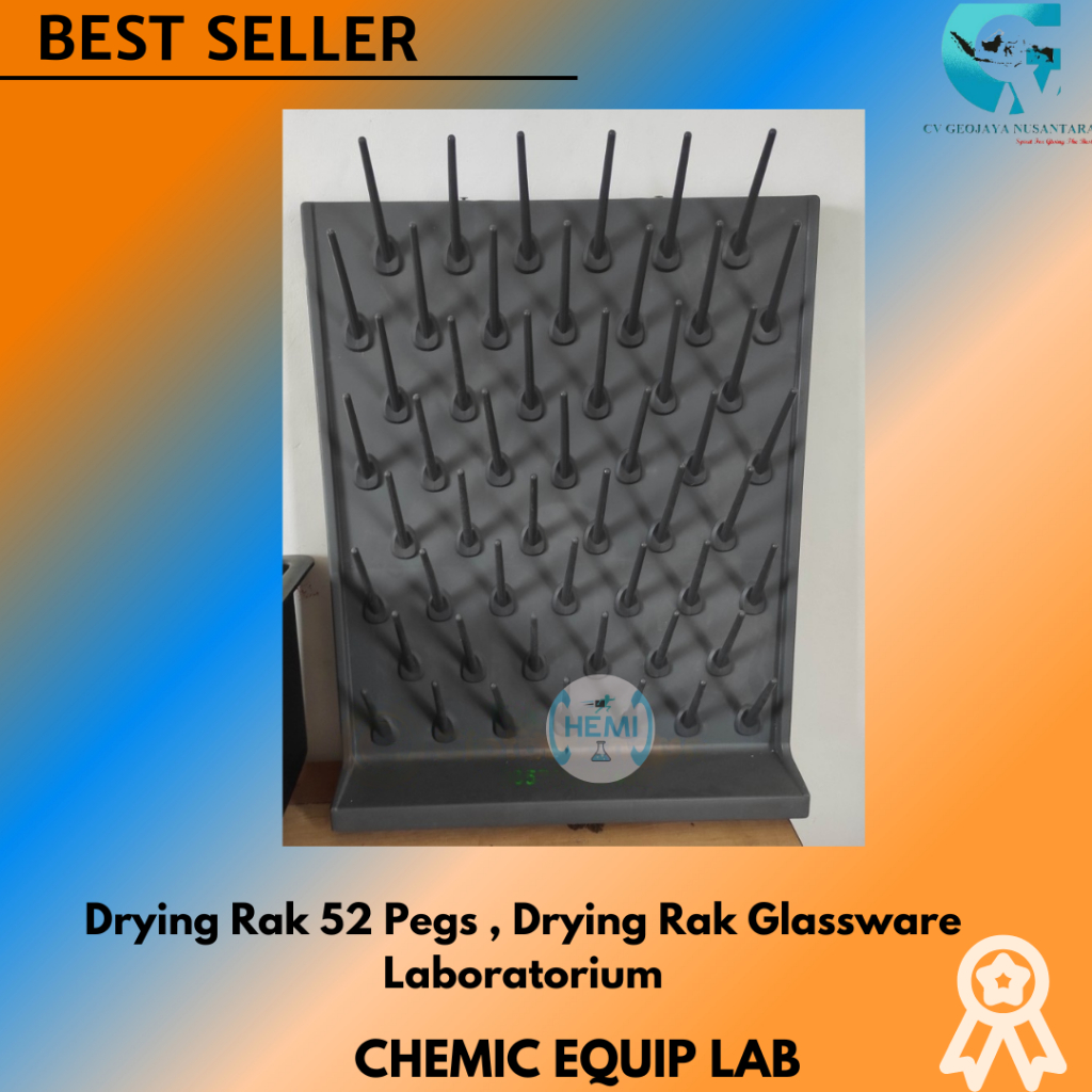 Alat Laboratorium Drying Rak Glassware Laboratorium 52 Pegs