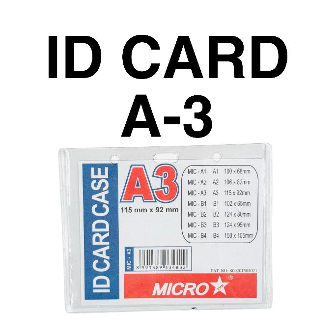 

( DAPAT 20 PCS ) Plastik Name Tag ID Card Holder Tidur Horizontal A3 115 x 92 MM Bagus Tebal