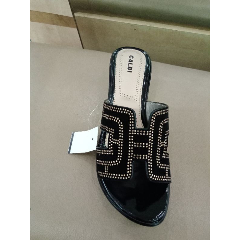 sandal hak tinggi casual terbaru calbi buat lebaran