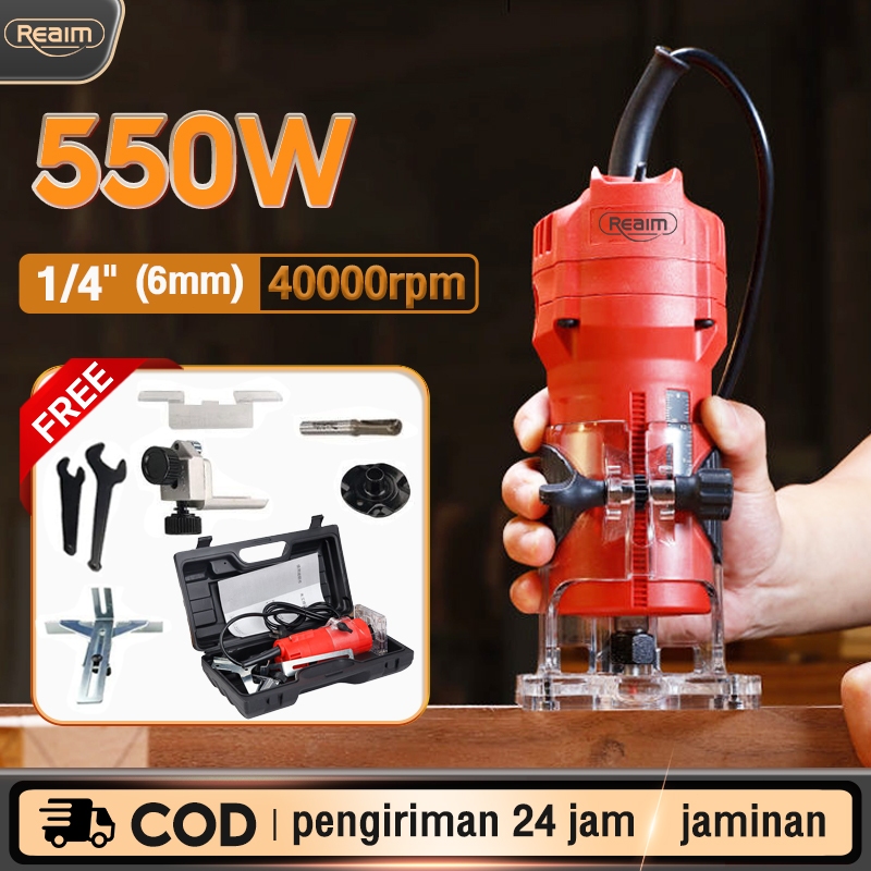 REAIM Wood Trimmer 600W 1/4" 6 MM Mesin Profil Router Trimmer Kayu - Reaim XBJ001