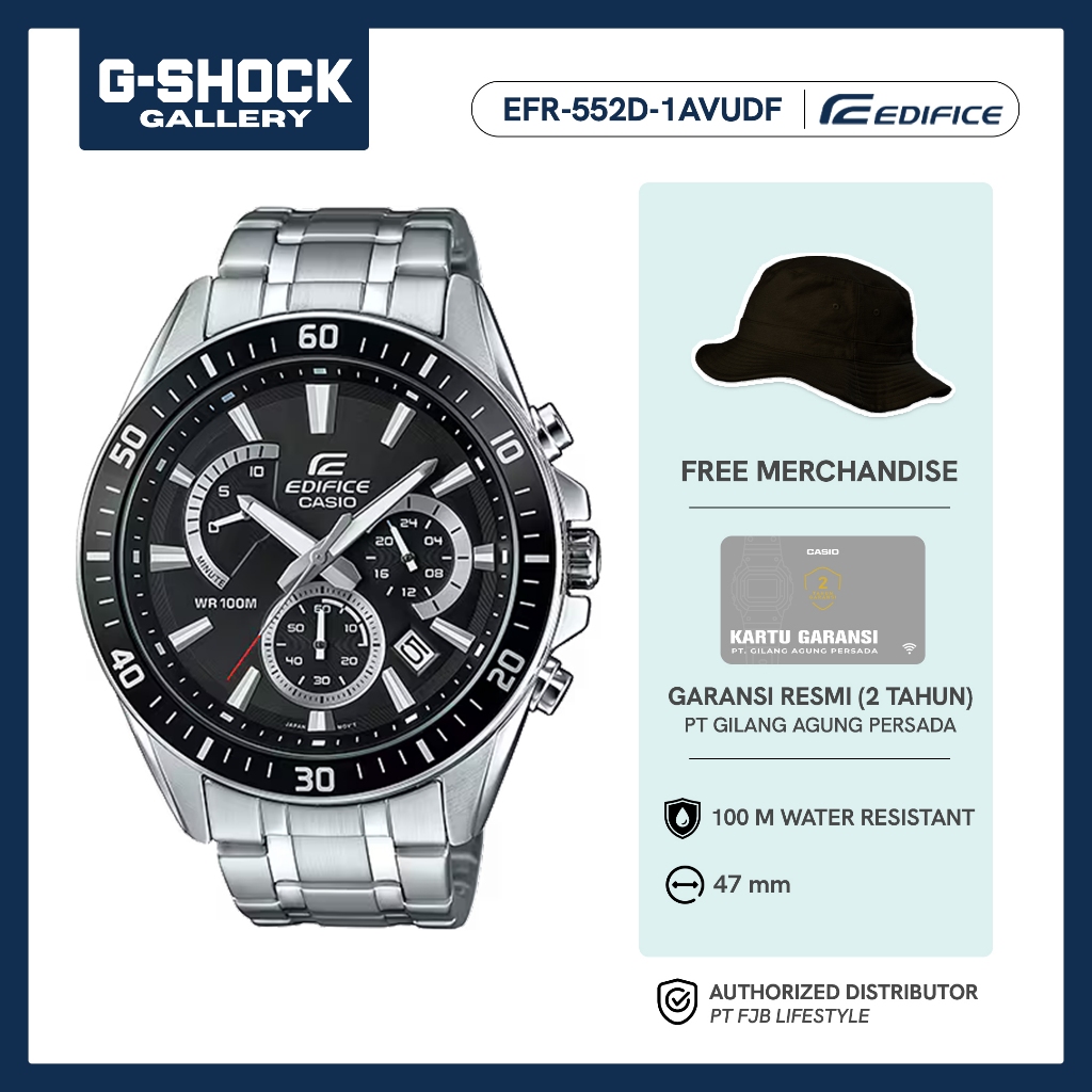 Jam Tangan Pria Casio Edifice EFR-552D-1AVUDF Original Analog