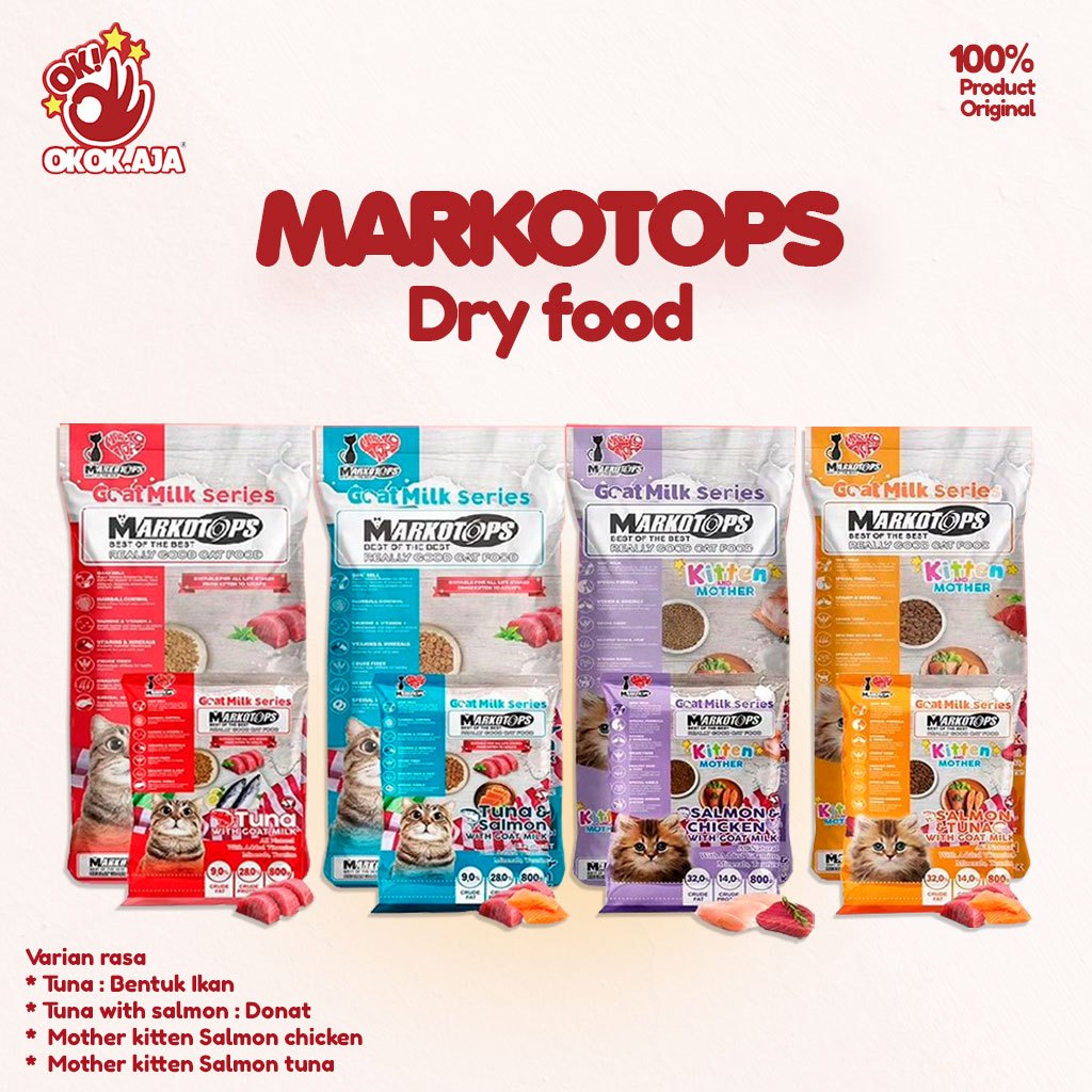 Makanan kucing kering premium MARKOTOPS Freshpack 800gr - makanan kucing murah MARKOTOPS DRY