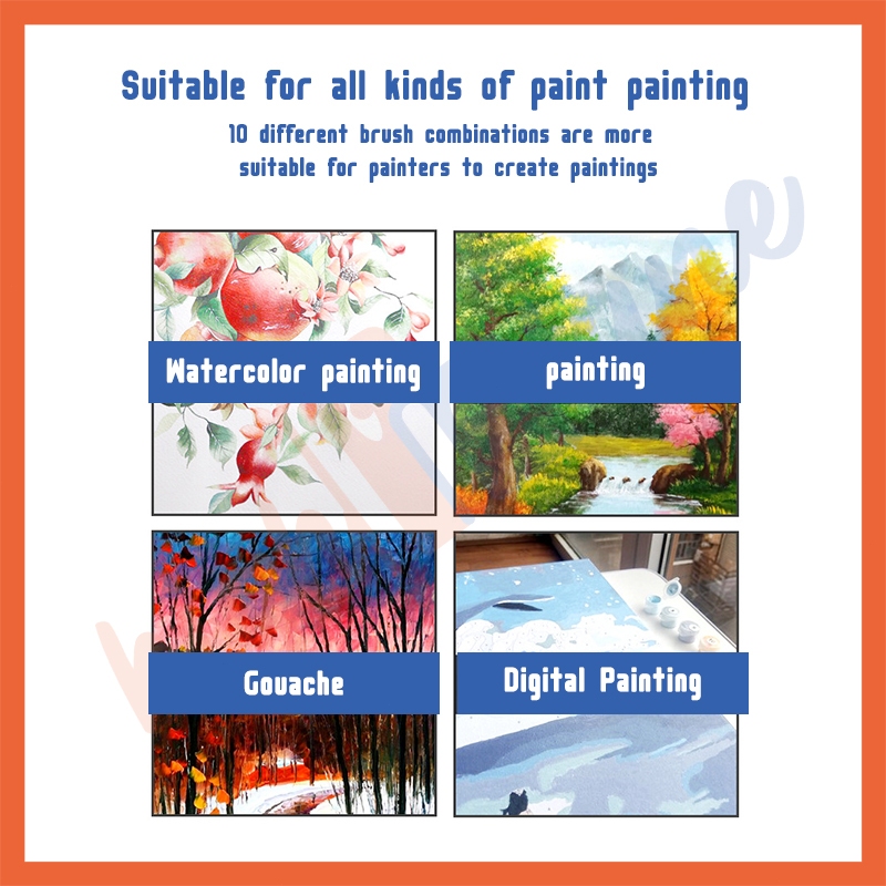 

Hhtune 1 SET 10PCS KUAS LUKIS / SET KUAS MELUKIS CAT AIR, ACRYLYC DLL / PAINTING BRUSH BS