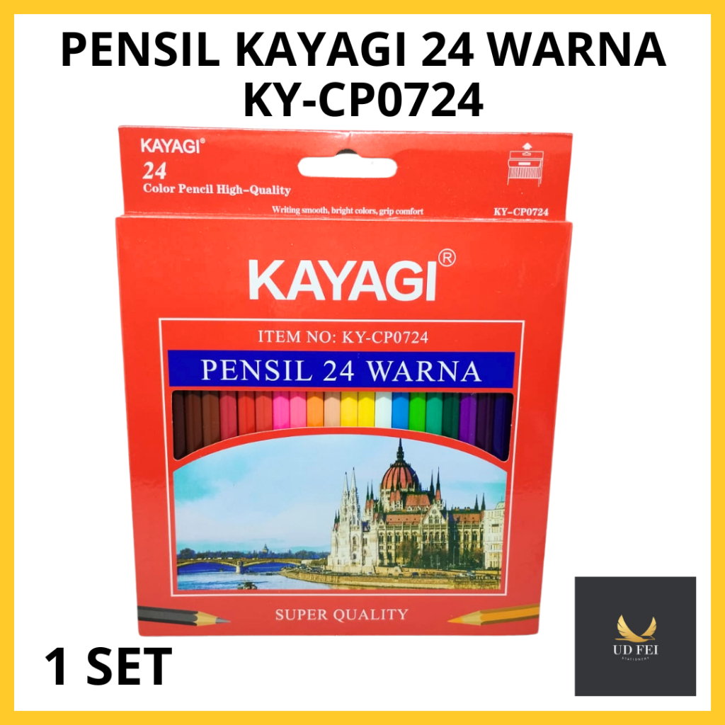 

(1 SET) Pensil Warna Kayagi 24 Warna/Pensil warna/Pensil Gambar 24 Wana 0724