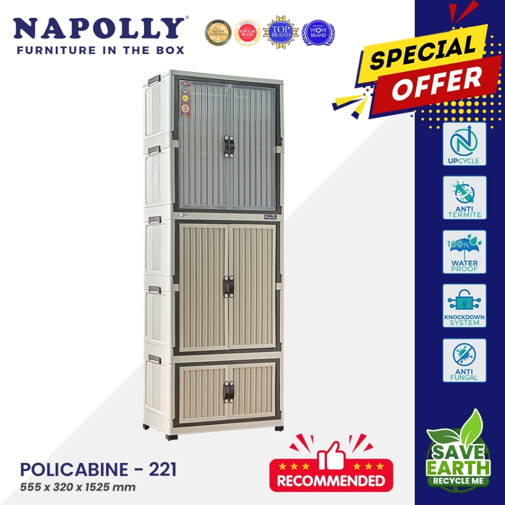 LEMARI PLASTIK NAPOLLY POLICABINE LEMARI BOX LIPAT NAPOLLY