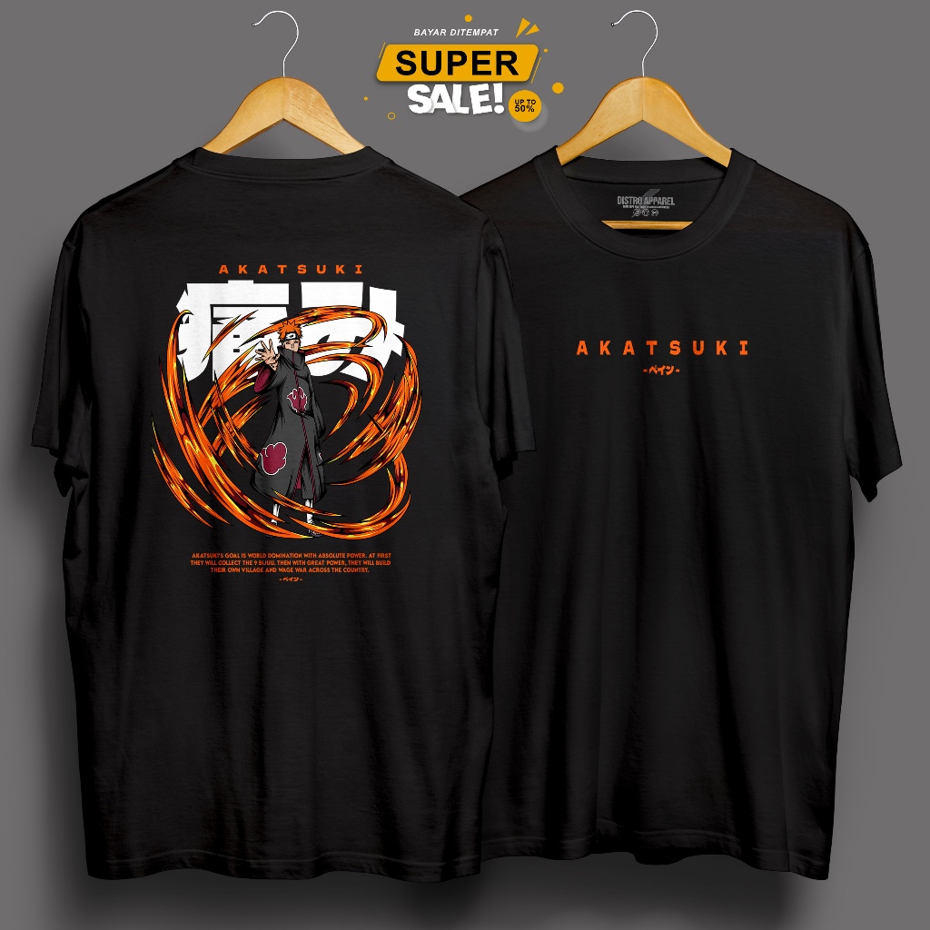 PAIN - KAOS DEWASA MOTIF ANIME NARUTO BORUTO KARAKTER PAIN AKATSUKI