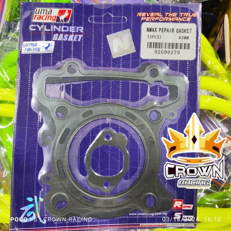 Repair Gasket Paking Blok Uma Racing 63mm Yamaha Aerox 155 / Nmax 155 / XSR 155