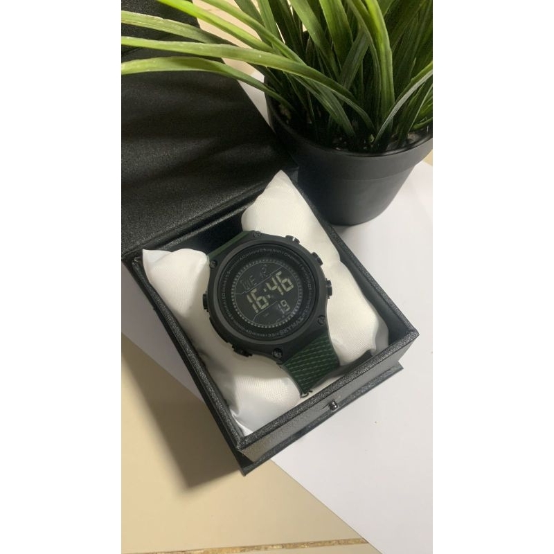 Jam Tangan Couple Original SKYMAX Hijau Army