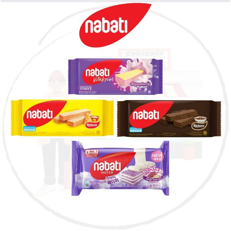 

[Kalimantan] NABATI Wafer Cream Chocolate - Cheese - Korean Goguma - VitaKrim Rasberry Yoghurt