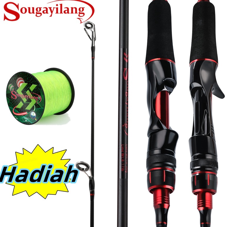 Harga Termurah Sougayilang Joran Pancing Carbon Sutet 2 Bagian Tongkat Pancing PutarCasting UL Power