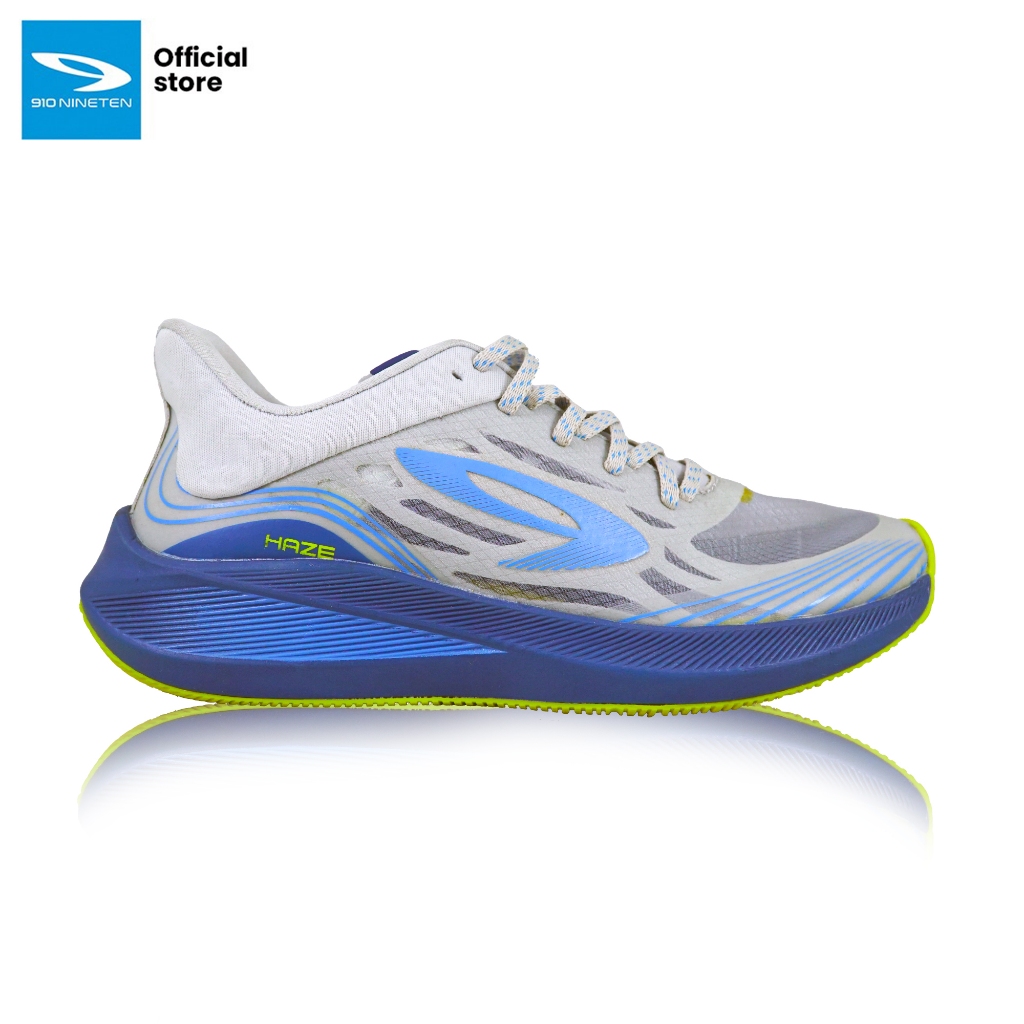 910 Nineten HAZE VISION Sepatu Running Lokal - Abu-muda/Biru/Kuning