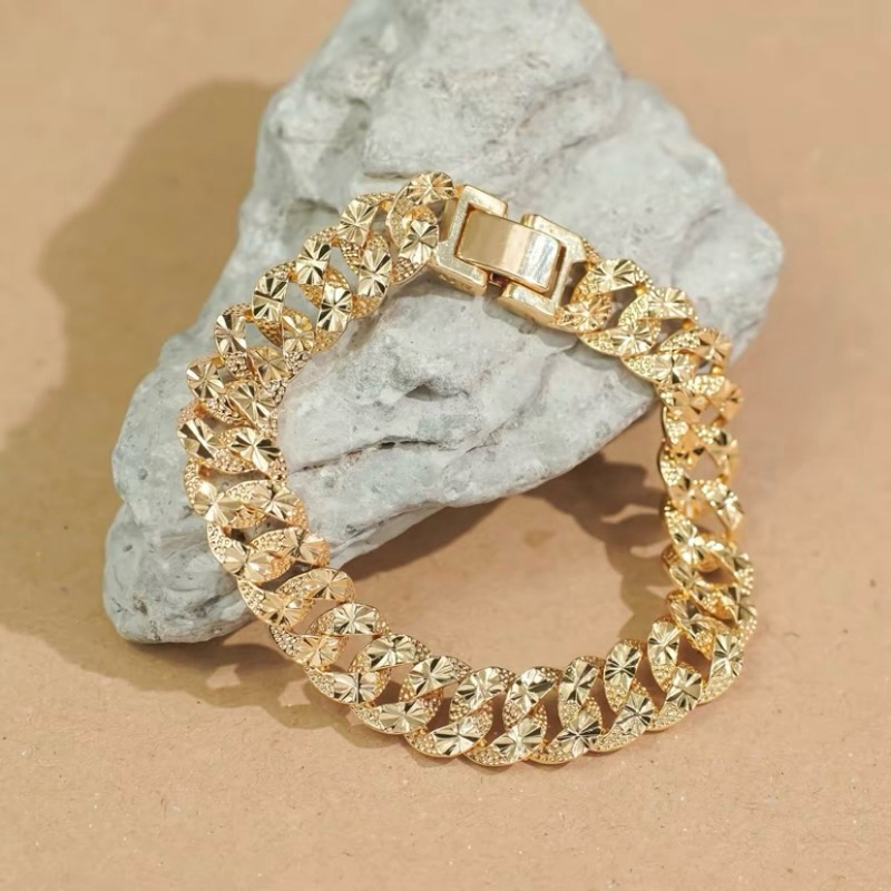 Gelang Tangan Rantai Rodium Premium Xuping Lapis Emas Dewasa Remaja Fleksibel