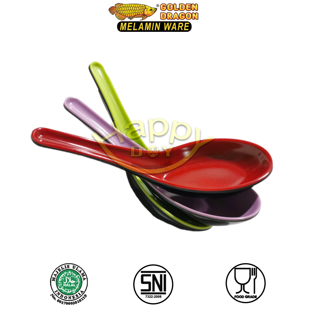 SENDOK BUBUR | SENDOK BEBEK | SENDOK KUAH | SENDOK MELAMIN 2 WARNA GOLDEN DRAGON