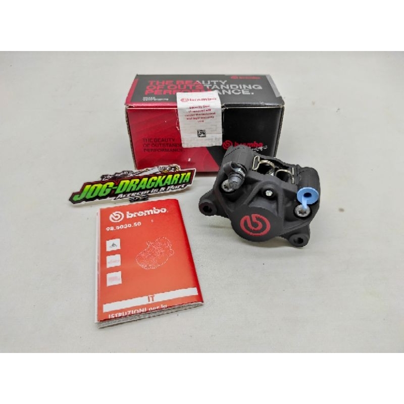 KALIPER BREMBO 2P 2 PISTON BLACK RED LOGO ORIGINAL BREMBO MADE IN ITALY GARANSI ORI ORIGINAL 100%