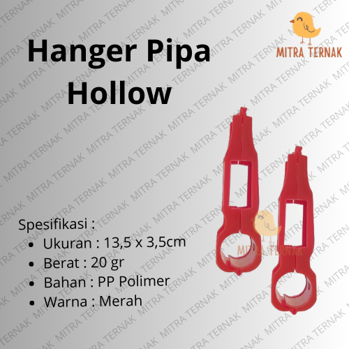 Hanger Pipa Hollow 3/4" / Hanger Holo Nipple Penjepit Nipple Ayam / Pengantung Nipple Ayam / Square 