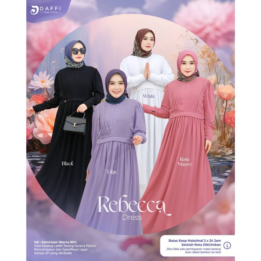 Daffi Hijab Gamis Rebecca Series - Gamis Dewasa Ceruty Babydoll Premium