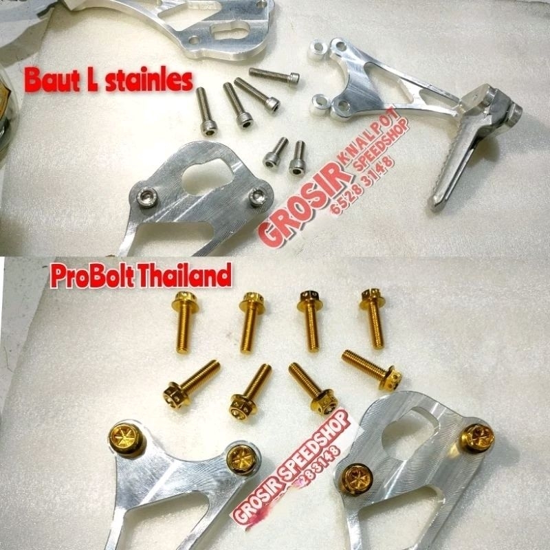 Baut Probolt Flower Thailand ORIGINAL & L Stainles Utk Step Non Jomlo jomblo Cobra Standar Kawasaki 
