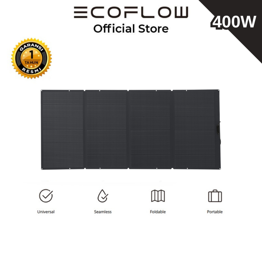 EcoFLow Portable Solar Panel 400W Panel Surya IP68 Dapat Dilipat Untuk Camping Hiking RV Fast Charge