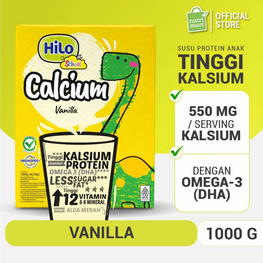 

HiLo School Vanilla 1000 gram - Susu Tinggi Kalsium Lebih Rendah Lemak